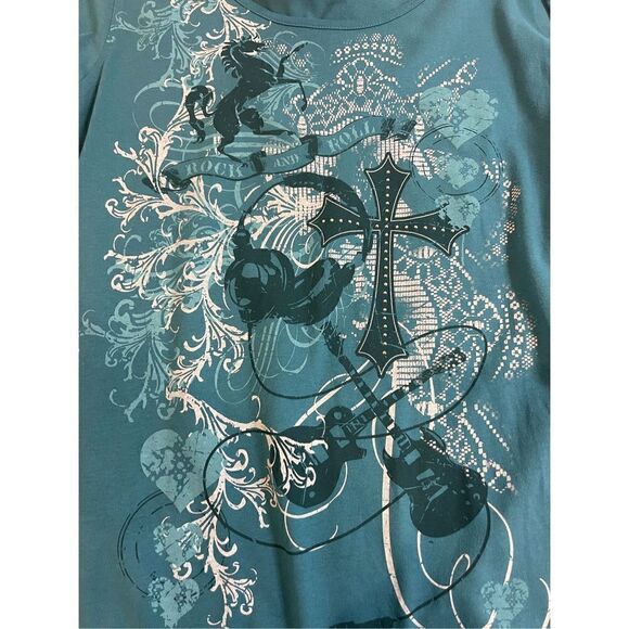 Bit & Bridle women’s too long sleeve bluish embellished - Picture 6 of 6